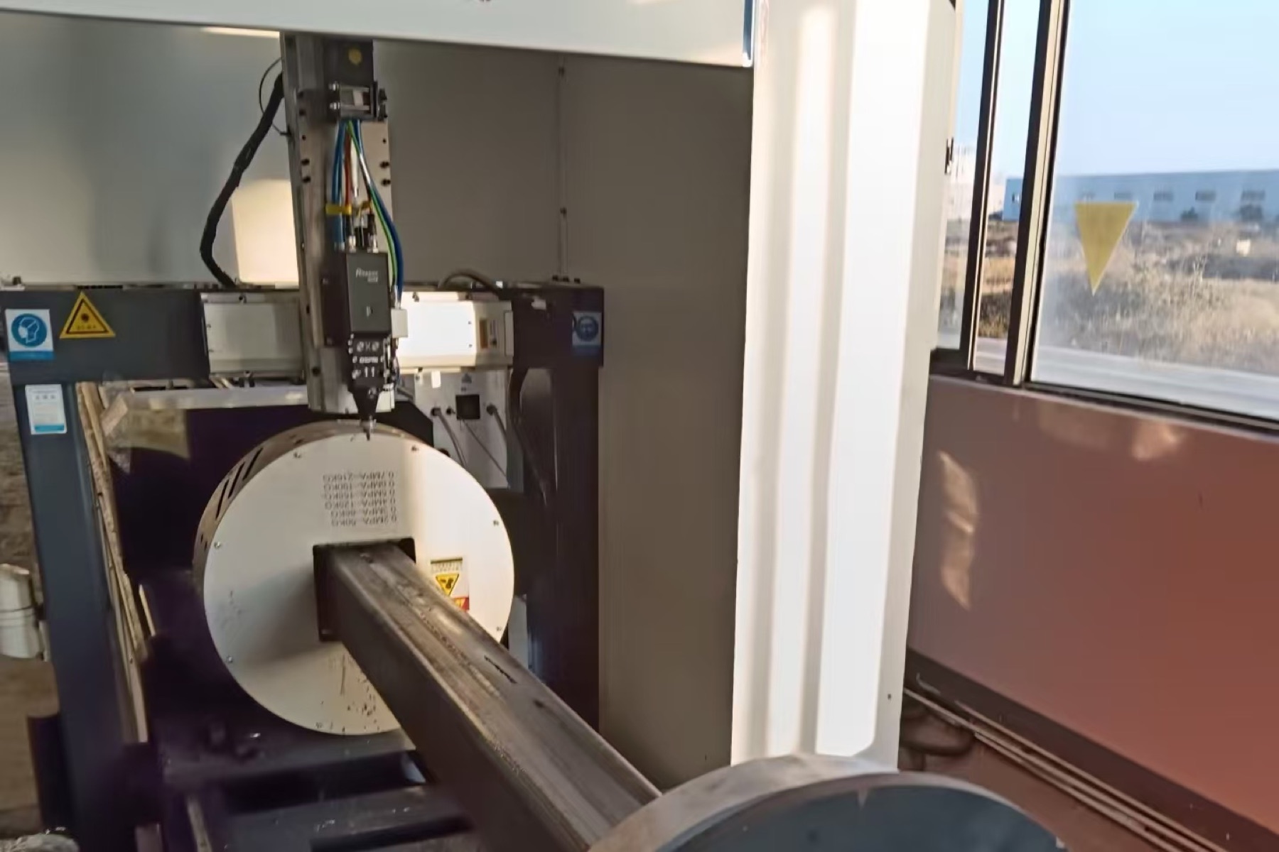 Laser equipment processing square steel tube